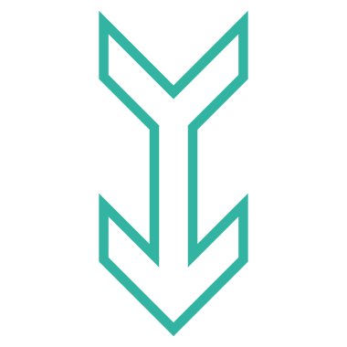 Kontur vektör simgesi aşağı ok