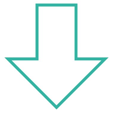 Kontur vektör simgesi aşağı ok