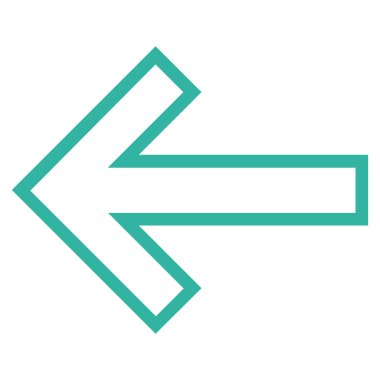 Ok sol kontur vektör simgesi