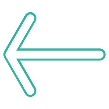 Ok sol kontur vektör simgesi