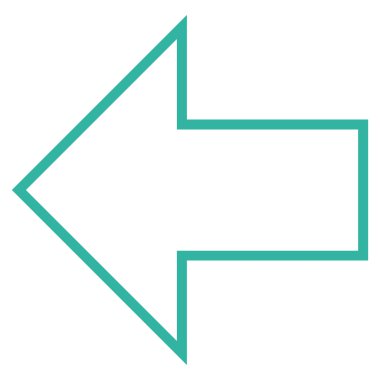 Ok sol kontur vektör simgesi