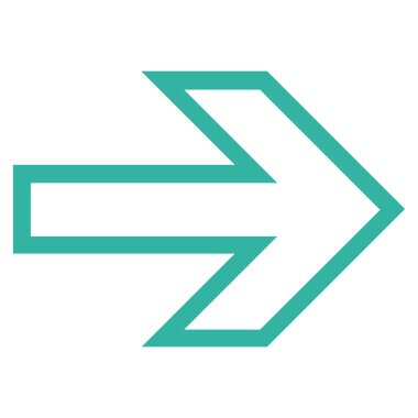 Ok sağ anahat vektör simgesi