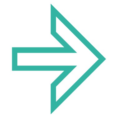 Ok sağ anahat vektör simgesi