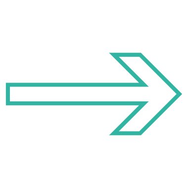 Ok sağ anahat vektör simgesi