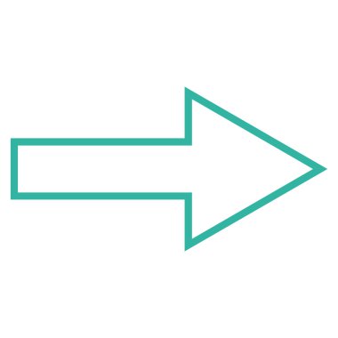 Ok şu ince çizgi vektör simgesi