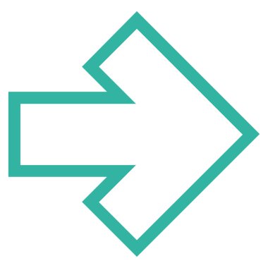 Ok şu ince çizgi vektör simgesi