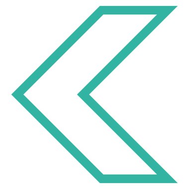 Ok ucu sol anahat vektör simgesi