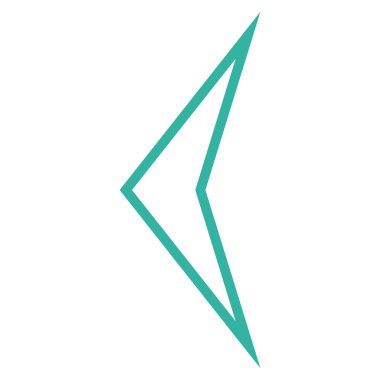 Ok ucu sol ince çizgi vektör simgesi