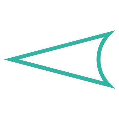 Ok ucu sol anahat vektör simgesi