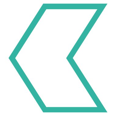 Ok ucu sol kontur vektör simgesi