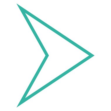 Ok ucu sağ kontur vektör simgesi