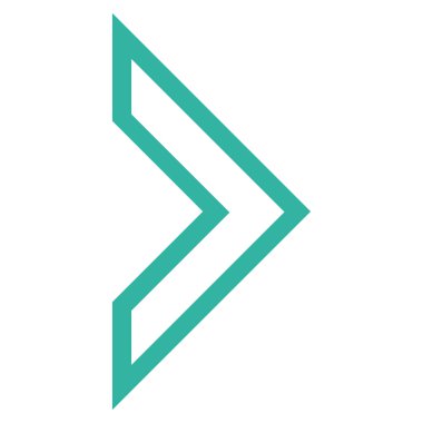 Ok ucu sağ kontur vektör simgesi