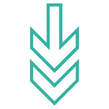 Kontur vektör simgesi aşağı yön