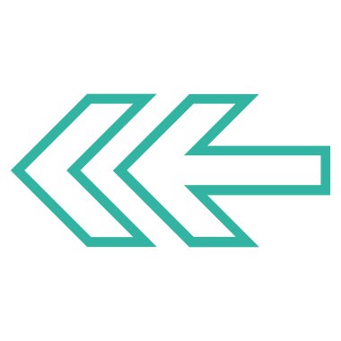 Yön sol ince çizgi vektör simgesi