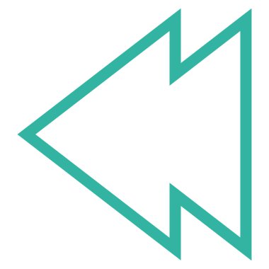 Yön sol kontur vektör simgesi