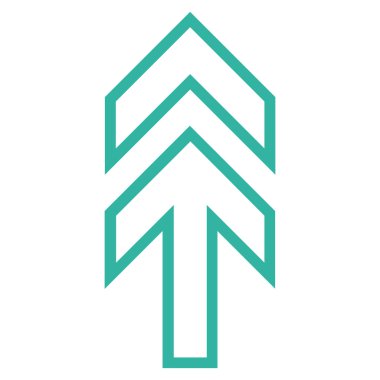 Yön yukarı ince çizgi vektör simgesi