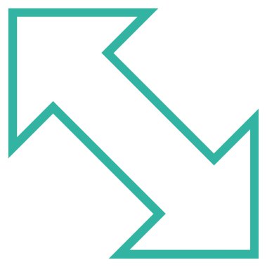 Exchange çapraz kontur vektör simgesi