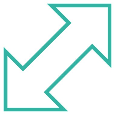 Exchange çapraz kontur vektör simgesi