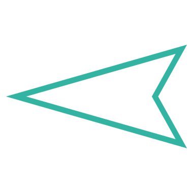 İşaretçi sol kontur vektör simgesi