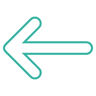 İnce çizgi vektör simge sol yönlü ok