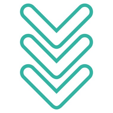 İşaretçi aşağı inme vektör simge üçlü