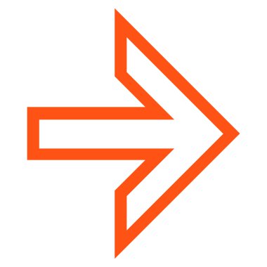 Ok sağ anahat vektör simgesi