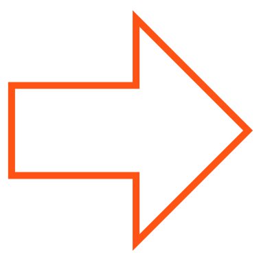 Ok sağ kontur vektör simgesi