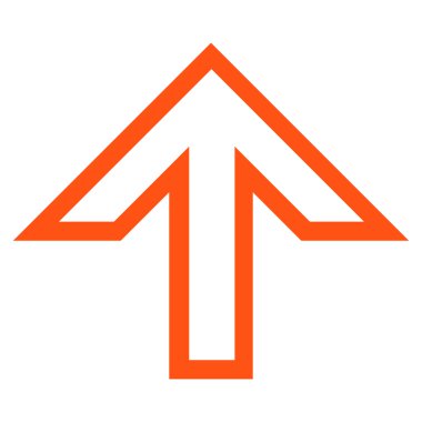 İnce çizgi vektör simge yukarı ok