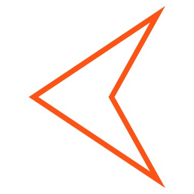 Ok ucu sol ince çizgi vektör simgesi