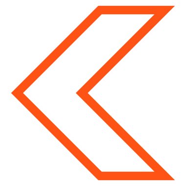 Ok ucu sol kontur vektör simgesi