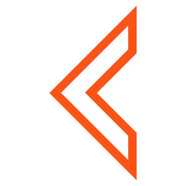 Ok ucu sol anahat vektör simgesi