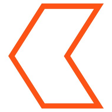 Ok ucu sol kontur vektör simgesi