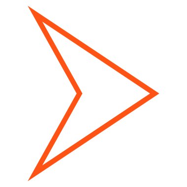 Ok ucu sağ kontur vektör simgesi