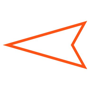 İşaretçi sol kontur vektör simgesi