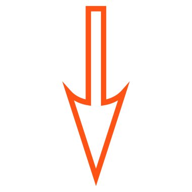 Anahat vektör simgesi aşağı ok keskin