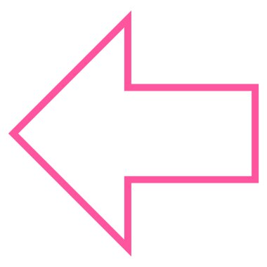 Ok sol kontur vektör simgesi