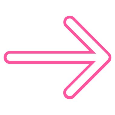 Ok sağ kontur vektör simgesi