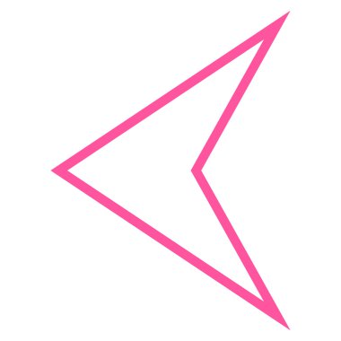 Ok ucu sol kontur vektör simgesi