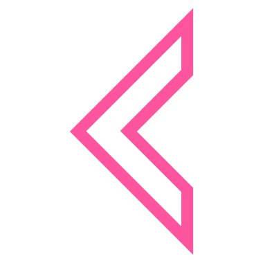 Ok ucu sol kontur vektör simgesi