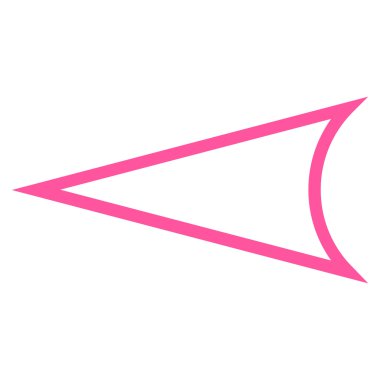 Ok ucu sol kontur vektör simgesi