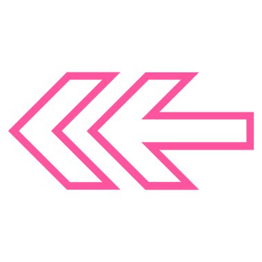 Yön sol anahat vektör simgesi