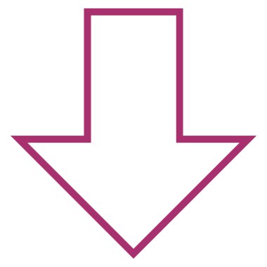 Kontur vektör simgesi aşağı ok