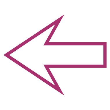 Ok sol kontur vektör simgesi