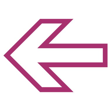 Ok sol kontur vektör simgesi