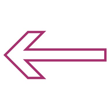 Ok sol kontur vektör simgesi