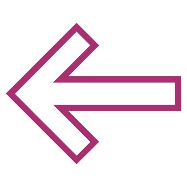 Ok sol anahat vektör simgesi