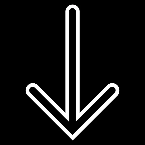 Pijl-omlaag dunne lijn Vector Icon — Stockvector