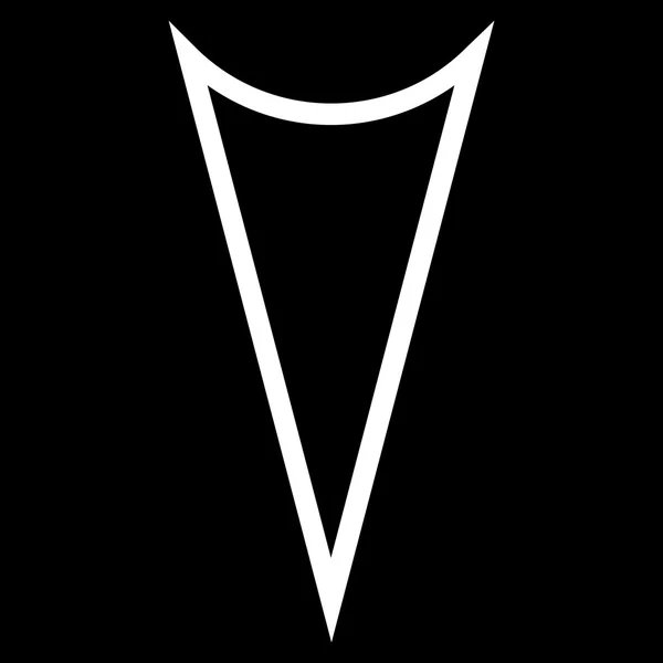 Arrowhead Down Outline Vector Icono — Vector de stock