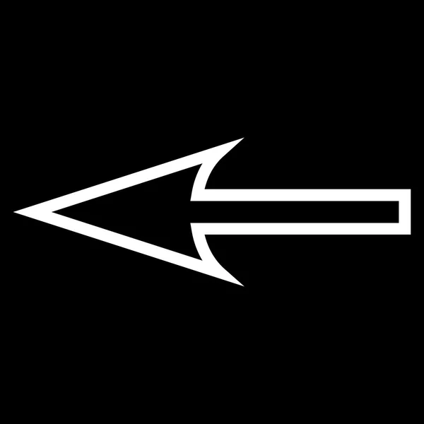 Scharfer Pfeil links dünne Linie Vektor-Symbol — Stockvektor