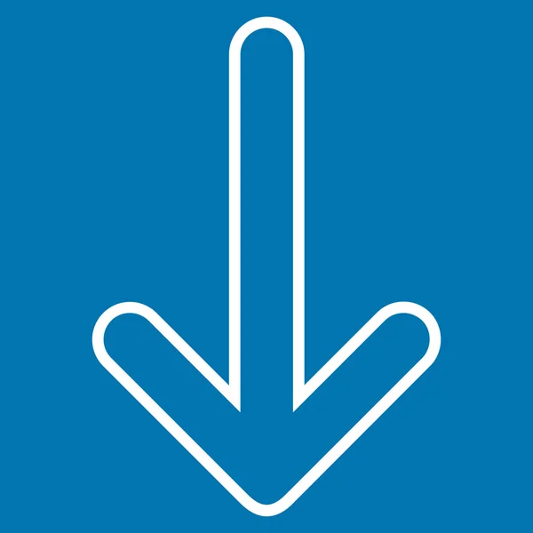Afgeronde pijl-omlaag lijn Vector Icon — Stockvector
